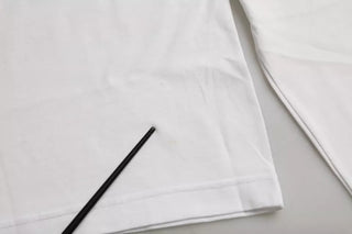 Camiseta blanca de algodón para hombre con estampado de labios rojos