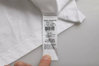 Camiseta blanca de algodón de manga corta y cuello redondo