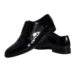 Zapatos de vestir Derby para hombre de cuero de becerro negro