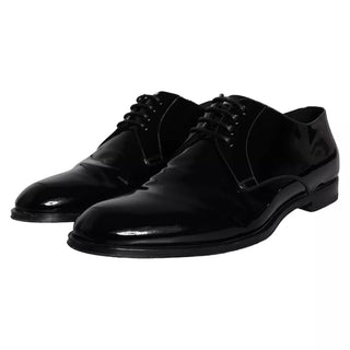 Zapatos de vestir Derby para hombre de cuero de becerro negro