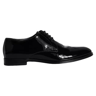 Zapatos de vestir Derby para hombre de cuero de becerro negro
