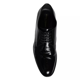 Zapatos de vestir Derby para hombre de cuero de becerro negro