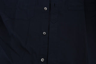 Camisa de algodón de manga larga casual azul