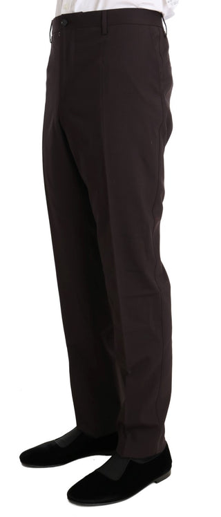 Bordeauxfarbener Anzug aus Wollstretch, 3-teilig, lang