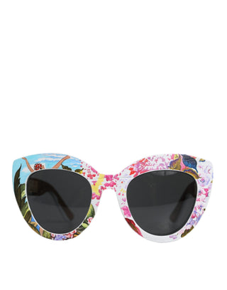 Mehrfarbige Holz-Kristall-Messingrahmen Sonnenbrille mit Blumenmuster handbemalt