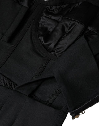 Vestido mini ajustado sin mangas con recortes negro