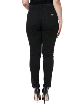 Schwarze Skinny-Jeans aus Baumwoll-Stretch-Denim