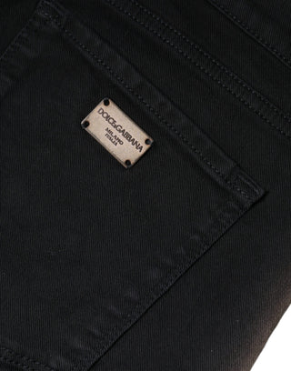 Schwarze Skinny-Jeans aus Baumwoll-Stretch-Denim