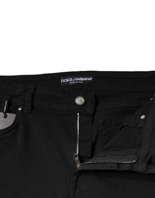 Schwarze Skinny-Jeans aus Baumwoll-Stretch-Denim