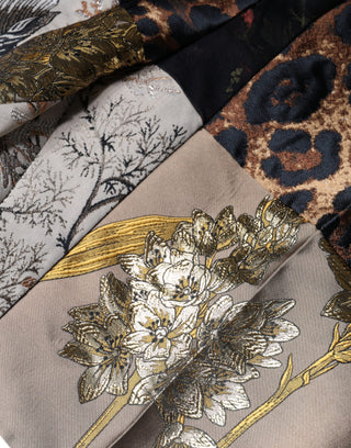 Mehrfarbige Patchwork-Jacquard-Hose mit hoher Taille