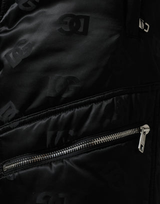 Schwarze gesteppte High-Waist-Hose für Damen mit weitem Bein