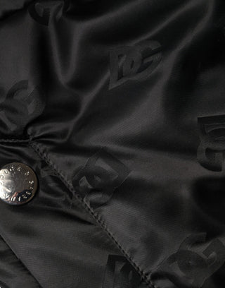 Schwarze gesteppte High-Waist-Hose für Damen mit weitem Bein