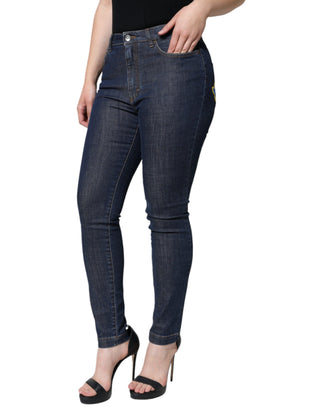 Dunkelblaue QUEEN Baumwoll-Skinny-Jeans