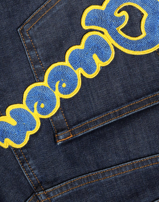 Dunkelblaue QUEEN Baumwoll-Skinny-Jeans