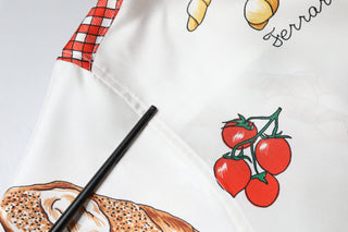 Multicolor Bread Print Collared Blouse Top