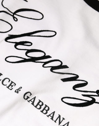 Weißes Eleganza Print Baumwoll T-Shirt mit kurzen Ärmeln