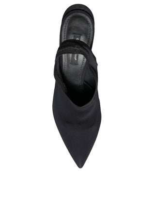 Schwarze Jersey Stretch Heels Slingback-Pumps