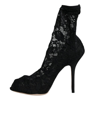 Schwarze Schnürstiefel mit Stretch, mittelhoher Schaft