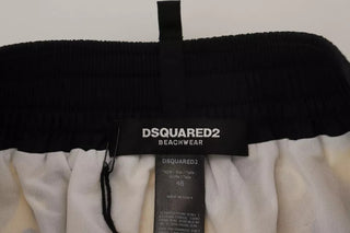 Gelb Schwarz Bedruckte Nylon Badeshorts Badebekleidung