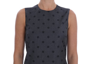 Vestido de lana gris con lunares