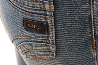 Jeans clásicos de algodón con lavado azul