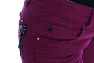 Jeans de denim slim de algodón elástico morados