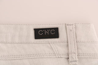 Weiße schmale Jeans aus Baumwolle mit Stretchanteil