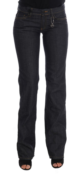 Jeans de algodón de corte clásico azul oscuro