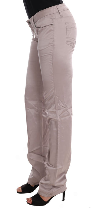 Jeans slim fit de algodón beige
