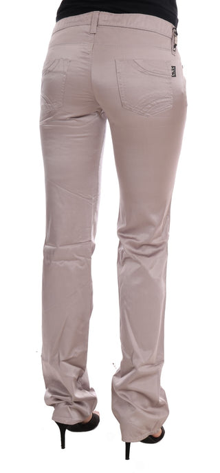 Jeans slim fit de algodón beige