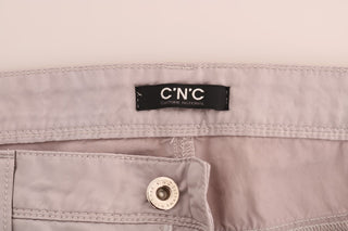 Jeans slim fit de algodón beige