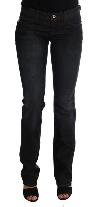 Jeans slim fit de algodón azul oscuro
