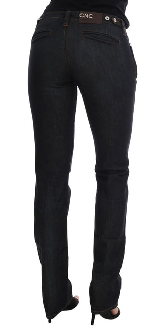 Dunkelblaue Baumwoll-Slim-Fit-Jeans