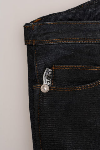 Dunkelblaue Baumwoll-Slim-Fit-Jeans