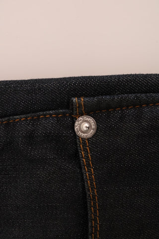 Dunkelblaue Baumwoll-Slim-Fit-Jeans