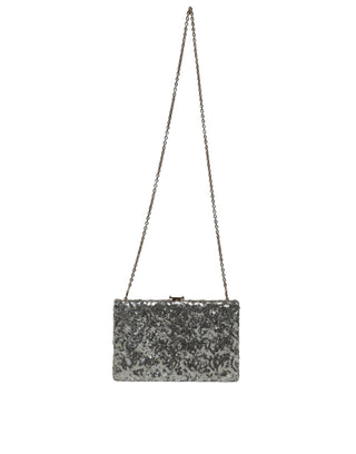Silberne Pailletten-Clutch-Abend-Umhängetasche