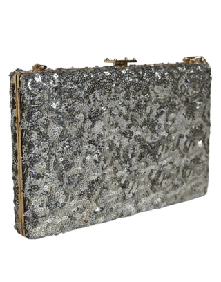Silberne Pailletten-Clutch-Abend-Umhängetasche