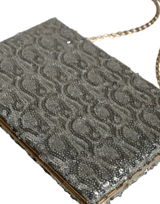Silberne Pailletten-Clutch-Abend-Umhängetasche