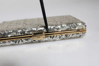 Silberne Pailletten-Clutch-Abend-Umhängetasche