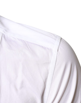 Camisa formal blanca de algodón popelina con pechera  