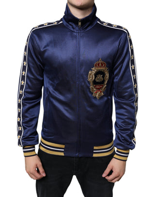 Blauer Heraldik-Patch-Streifen-König-Bienen-Pullover