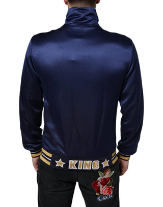 Blauer Heraldik-Patch-Streifen-König-Bienen-Pullover