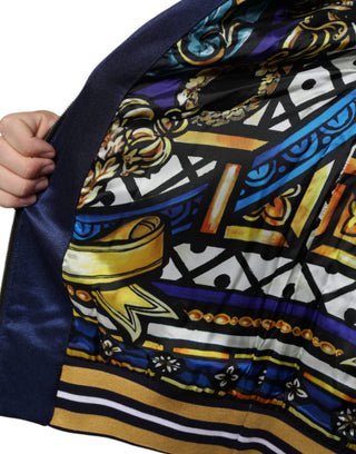 Blauer Heraldik-Patch-Streifen-König-Bienen-Pullover