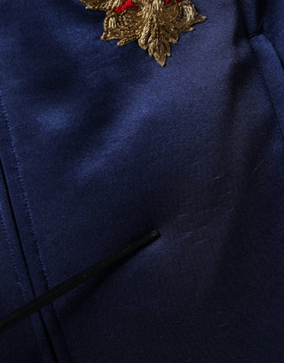 Blauer Heraldik-Patch-Streifen-König-Bienen-Pullover