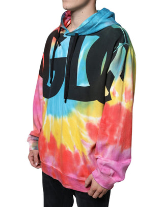 Mehrfarbiger Batik-Kapuzenpullover
