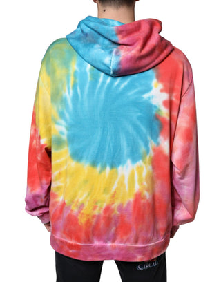 Mehrfarbiger Batik-Kapuzenpullover