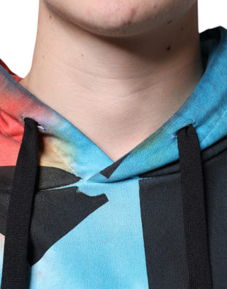 Mehrfarbiger Batik-Kapuzenpullover