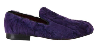 Leder-Loafer aus lila Schaffell