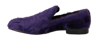 Leder-Loafer aus lila Schaffell