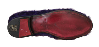 Leder-Loafer aus lila Schaffell